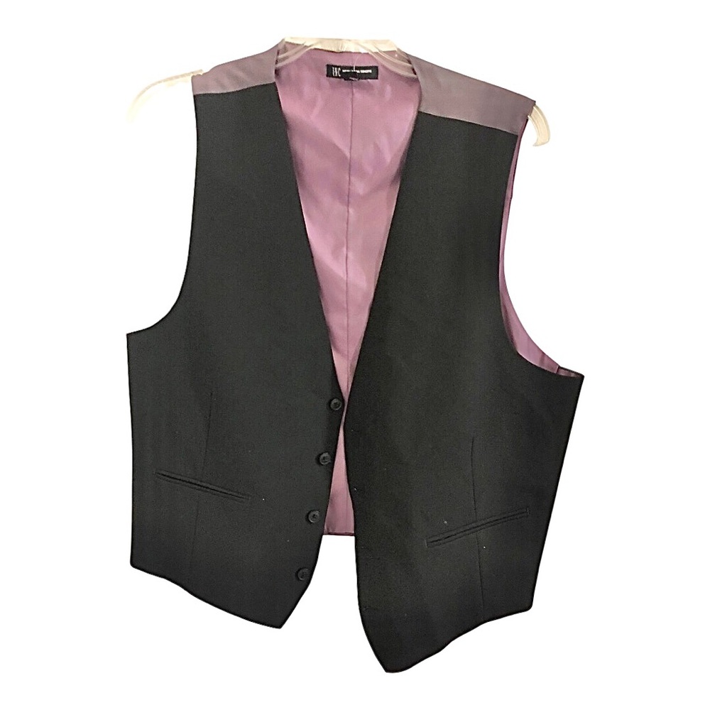 I.N.C men's black shimmery purple ‎ sleeveless tuxedo suit vest size XXL new
